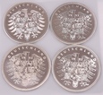 Zestaw medali Niemcy: 4 x 20 g Ag999 Handel, Rudolf I, Hegel