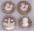 Zestaw medali Niemcy Adenauer, de Gaulle: 4 x 20 g Ag999