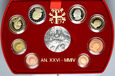 Watykan, Jan Paweł II, srebrny medal z zestawem 8 monet 2004