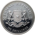 Somalia, 100 szylingów 2007, Dzika Afryka - Słoń, 1 uncja srebra