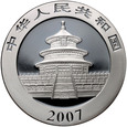 Chiny, 10 juanów 2007, Panda, 1 uncja srebra