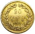 1694. Francja,  Louis-Philippe 20 Franków 1831 rok W