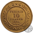 Tunezja, 10 Franków 1891 r. 