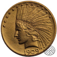 USA, 10 Dolarów 'Indianin' 1909 r. 
