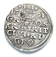 Trojak RYGA Zygmunt III Waza 1591 - ALEGAN