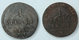 Niemcy zestaw 2x1 fenig Reuss 1841 A i Hesse-Darmstadt 1806 RE st.3-