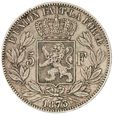 Belgia Leopold II 5 franków 1873 st.3/3+