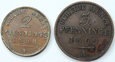 Niemcy zestaw 3 fenigi 1869 i 2 fenigi 1868 st.3-