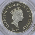 Guernsey 1 funt 1997 srebro Elżbieta i Filip