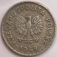 1 złoty 1949 r. b.z. stan 3 Miedzionikiel