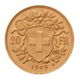 Szwajcaria, 20 Franków 1909 r.
