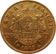 FRANCJA - NAPOLEON  20 FRANKÓW 1869 BB !!!