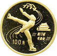 CHINY, 100 Yuan 1992 - Lillehammer - Łyżwiarz