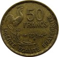 FRANCJA - 50 FRANKÓW 1954B - RZADSZY ROCZNIK