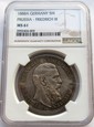 NIEMCY - 5 MAREK 1888  RZADKIE  I PIĘKNE  - mennicza moneta MS61