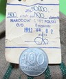 POLSKA - 100 ZŁOTYCH 1990 - WOREK BANKOWY ZAPLOMBOWANY