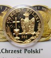 POLSKA - MIESZKO I - CHRZEST POLSKI 1996  - MEDAL ZŁOCONY - UNC 