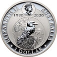 6. Australia, Elżbieta II, dolar 2020 P F15, Kookaburra, #V23