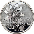 3. Polska, III RP, 20 złotych 1998, Odkrycie Polonu i Radu