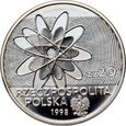 4. Polska, III RP, 20 złotych 1998, Odkrycie Polonu i Radu