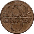 Polska, II RP, 5 groszy 1934, rzadki rocznik