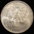 5 złotych 1928 - znak mennicy dalej - rzadka odmiana