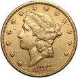 1411. USA, 20 dolarów 1877-S, st.3