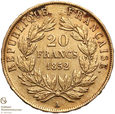 754. Francja 20 franków 1852-A st.~3