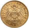 1409. Niemcy, 20 marek 1899-A, st.3+/2-