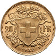 1424. Szwajcaria 20 franków 1922 B st.1/1-