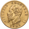 1406. Włochy, 20 lirów 1865, st.3-