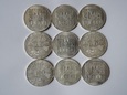 Lot. 9 szt. srebrnych monet 100 Schillingów - Austria