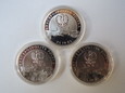 Lot. 3 monet 10 złotych Jan Paweł II 2005 rok.