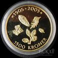  Złota moneta 1500 Koron 2003 r. - 100-lecie niepodległosći