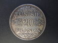 Moneta 20 Franków 1934-1937 rok - Tunezja.