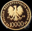 Moneta 10.000 zł 1988 r. - X Lat Pontyfikatu Jana Pawła II 