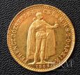 Złota moneta 10 Koron 1909 r. - K.B - Franciszek Józef I