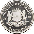 Somalia - 100 szylingów 2008 - Słonie UNC