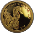 Tuvalu - 1 Dollar 2010 - Konik Morski - złoto 999
