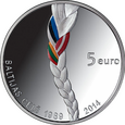 Łotwa - 5 euro 2014 - Bałtycka Droga 1989-2014