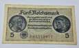Niemcy III Rzesza Banknot 5 Marek 1939-1944
