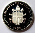 F55874 Medal srebrny WIZYTA JANA PAWŁA II W LIECHTENSTEINIE 1985