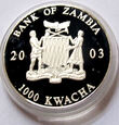 F56078 ZAMBIA 1000 kwacha 2003 JAN PAWEŁ II