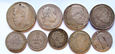 F14926 zestaw 9 monet srebrnych 1875-1938