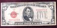 J656 USA 5 dolarów 1928 B czerwona pieczęć