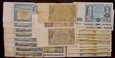 J795 zestaw banknotów złotowych 1919-1936 24 sztuki