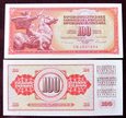 J1048 JUGOSŁAWIA 100 dinara 1986 UNC