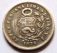 F14971 PERU 1 dinero 1875