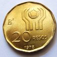 12860 ARGENTYNA 20 pesos 1978 MUNDIAL UNC