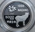 5000 Yen 1998 Nagano , Srebro 925 , 15gram BIATHLON